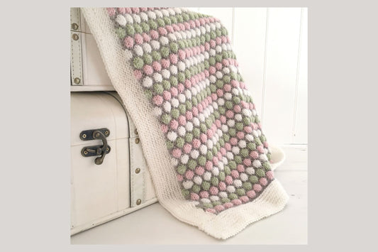 image of blanket knitted using knit 4 below