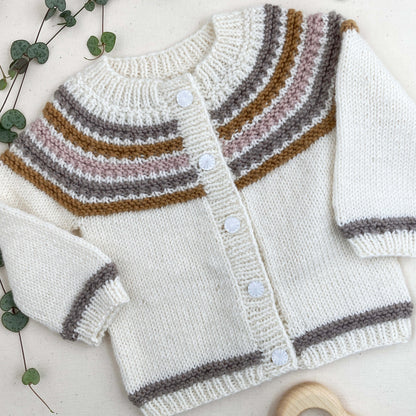 Top Down Cardigan Pattern, Baby and Children's Sizes - WOODLAND WALK