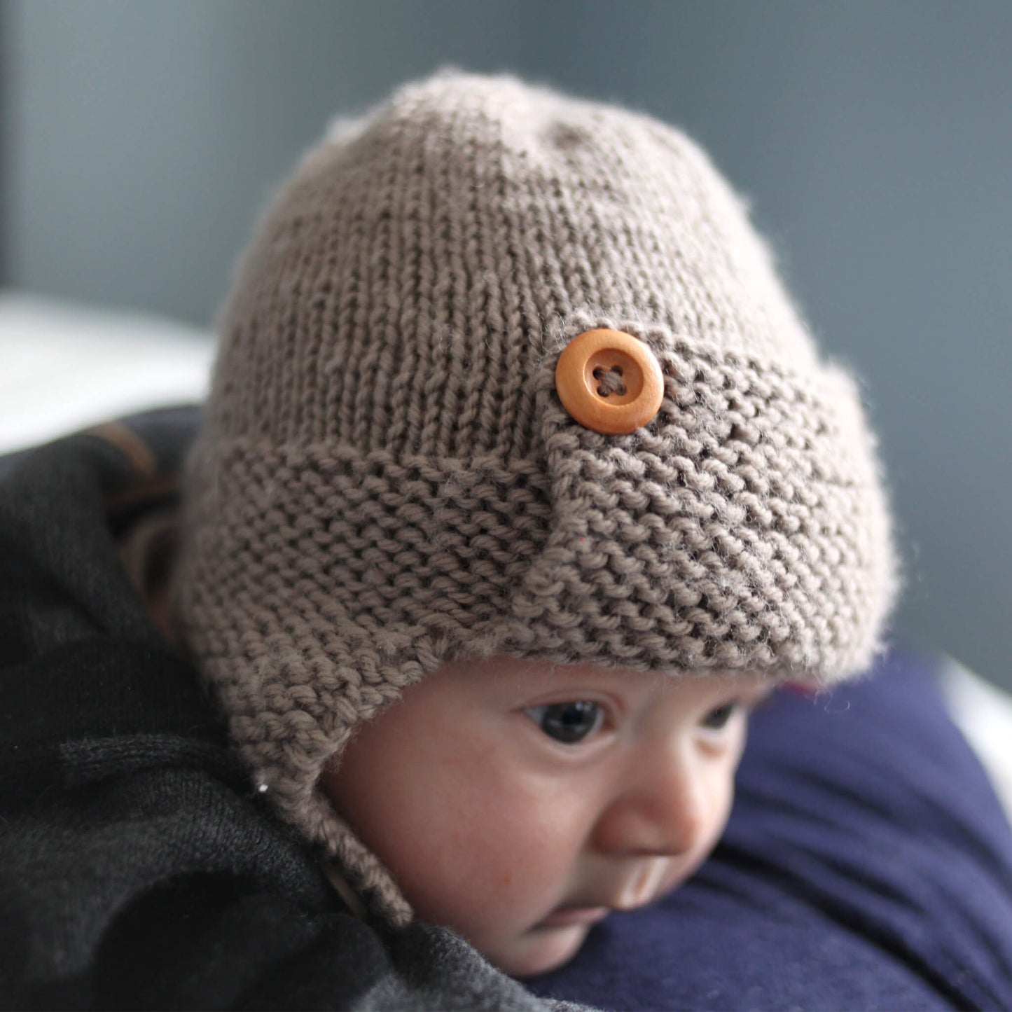 a baby knit pattern for an aviator hat