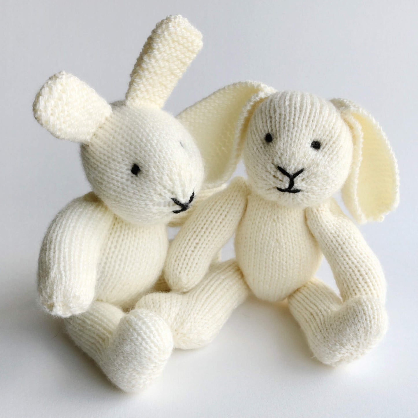 a knitting pattern for rabbits with removeable clothing