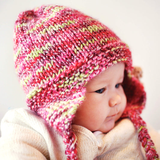 an earflap hat knitting pattern with sizes baby to adult