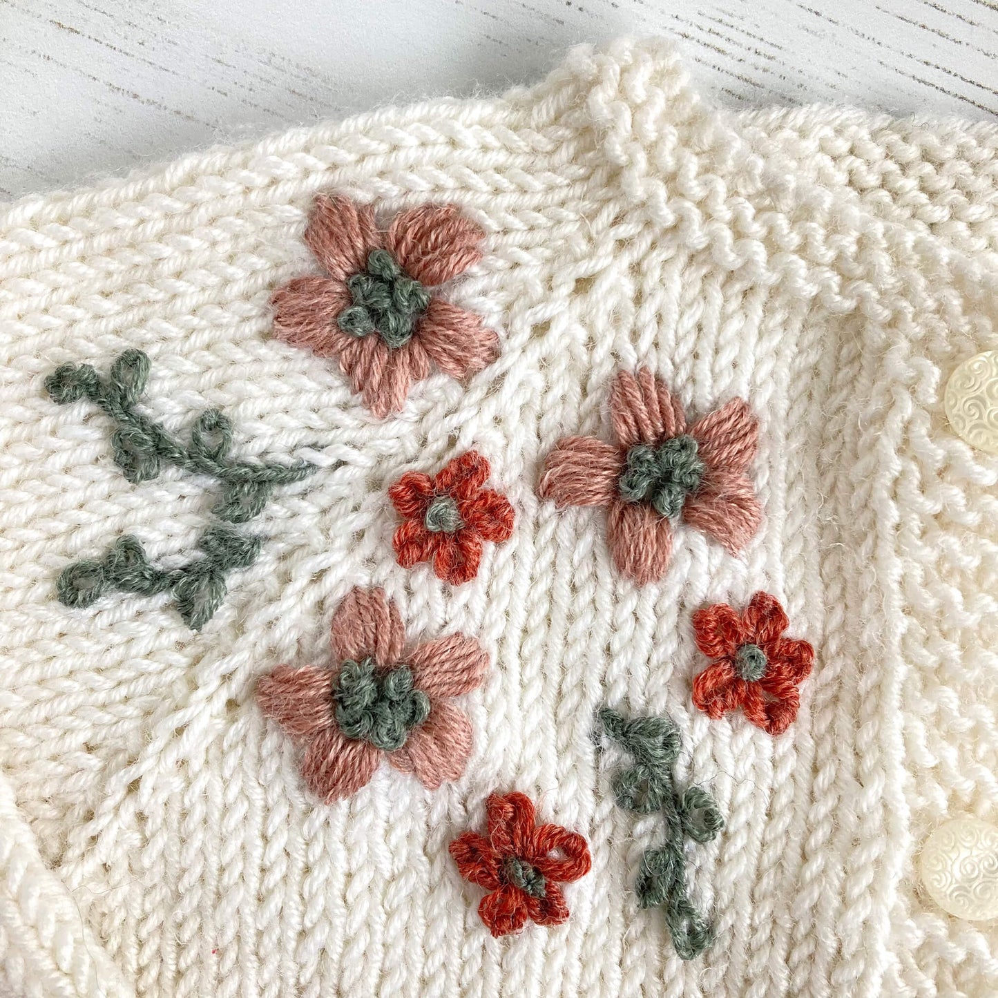 an embroidered baby cardigan knit pattern